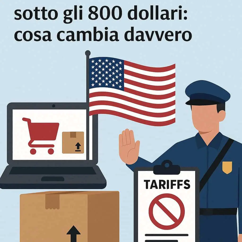 E-commerce verso gli USA, stop all’esenzione dazi sotto gli 800 dollari: cosa cambia davvero